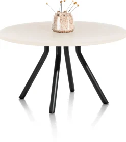 XOOON LUND eetkamertafel rond (140cm) centrale poot kort -^ Tafelconfigurator|Eettafels