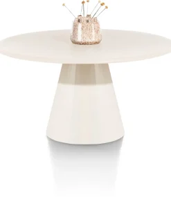 XOOON LUND eetkamertafel rond (140cm) cone poot -^ Tafelconfigurator|Eettafels