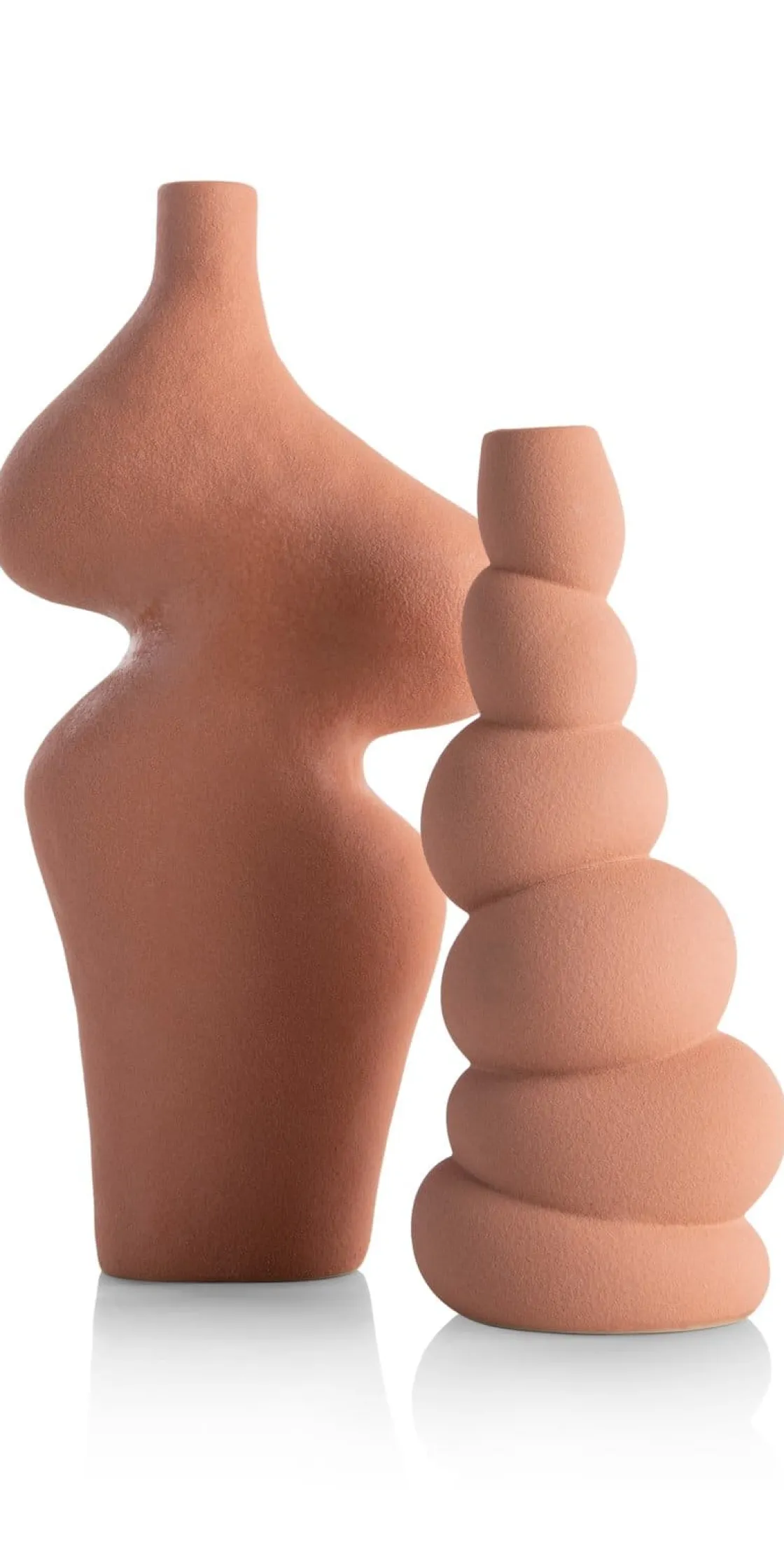 XOOON Maria kandelaar H23,5cm in de kleur Terra Cotta - COCOmaison^ Woonaccessoires