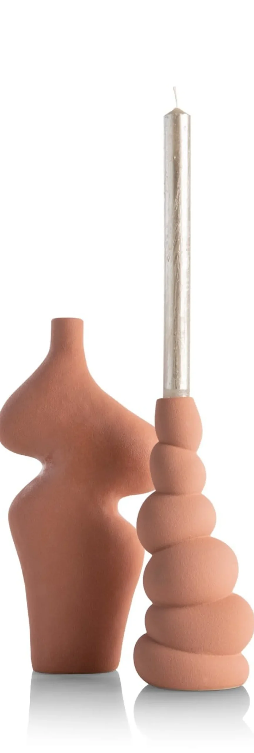 XOOON Maria kandelaar H23,5cm in de kleur Terra Cotta - COCOmaison^ Woonaccessoires
