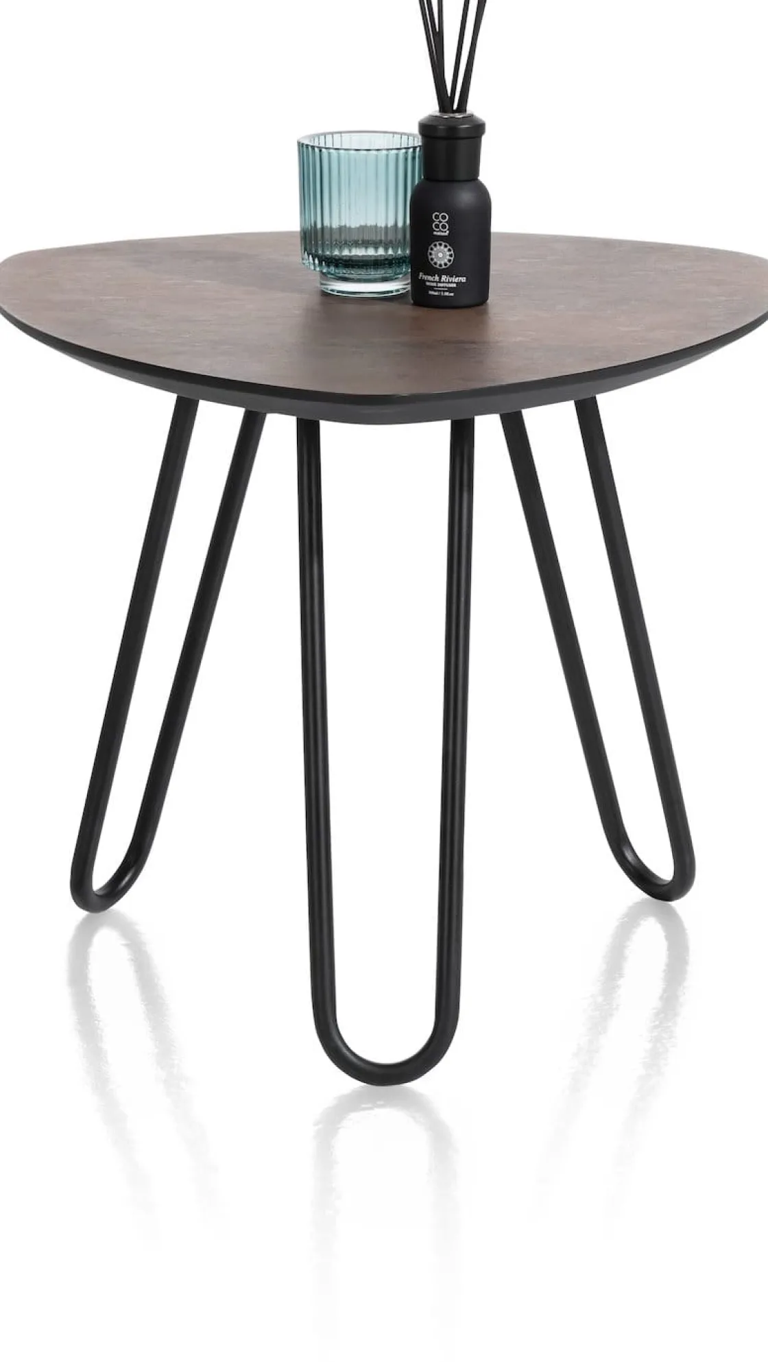 XOOON Masura bijzettafel met zwart metalen poot 53,5x52,5cm^ Bijzettafel Sets|Bijzettafels