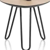 XOOON Masura bijzettafel met zwart metalen poot 53,5x52,5cm^ Bijzettafel Sets|Bijzettafels