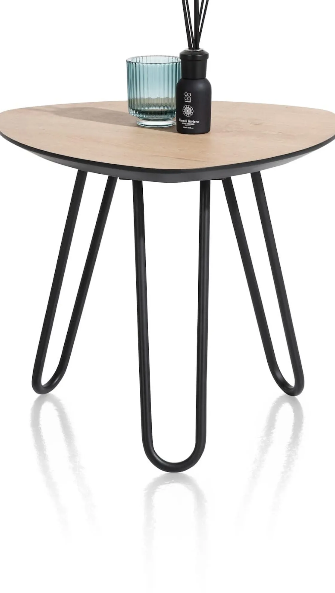XOOON Masura bijzettafel met zwart metalen poot 53,5x52,5cm^ Bijzettafel Sets|Bijzettafels