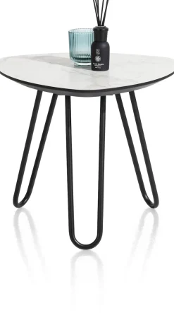 XOOON Masura bijzettafel met zwart metalen poot 53,5x52,5cm^ Bijzettafel Sets|Bijzettafels