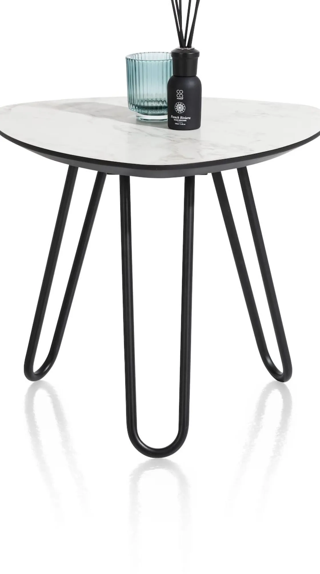 XOOON Masura bijzettafel met zwart metalen poot 53,5x52,5cm^ Bijzettafel Sets|Bijzettafels