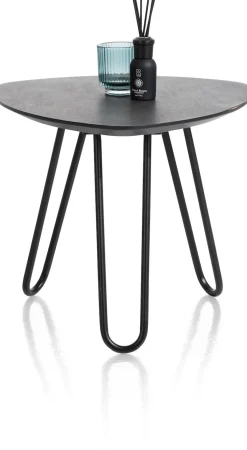 XOOON Masura bijzettafel met zwart metalen poot 53,5x52,5cm^ Bijzettafel Sets|Bijzettafels