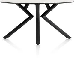 XOOON Masura ellipsvormige bartafel met zwarte metalen poot 180x100cm^ Bartafels|Tafelconfigurator