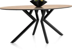 XOOON Masura ellipsvormige bartafel met zwarte metalen poot 220x105cm^ Bartafels|Tafelconfigurator
