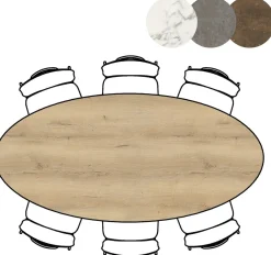XOOON Masura ellipsvormige bartafel met zwarte metalen poot 220x105cm^ Bartafels|Tafelconfigurator