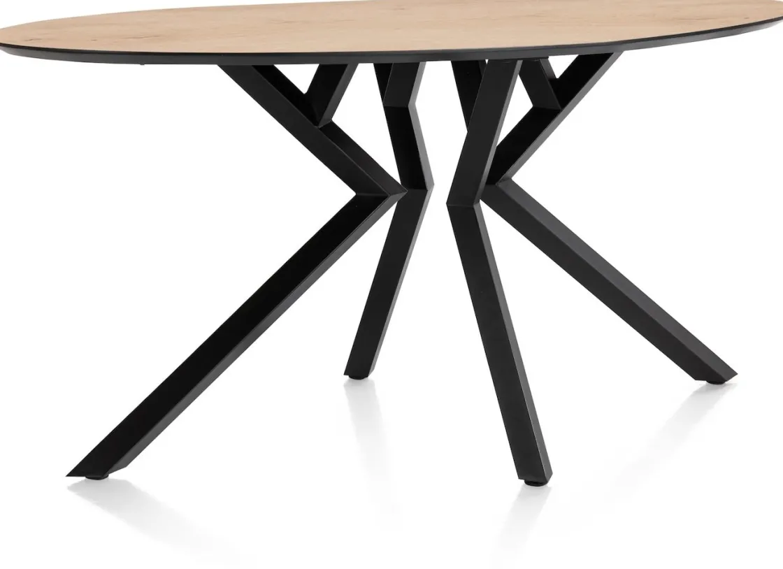 XOOON Masura ellipsvormige bartafel met zwarte metalen poot 180x100cm^ Bartafels|Tafelconfigurator
