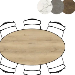 XOOON Masura ellipsvormige bartafel met zwarte metalen poot 180x100cm^ Bartafels|Tafelconfigurator