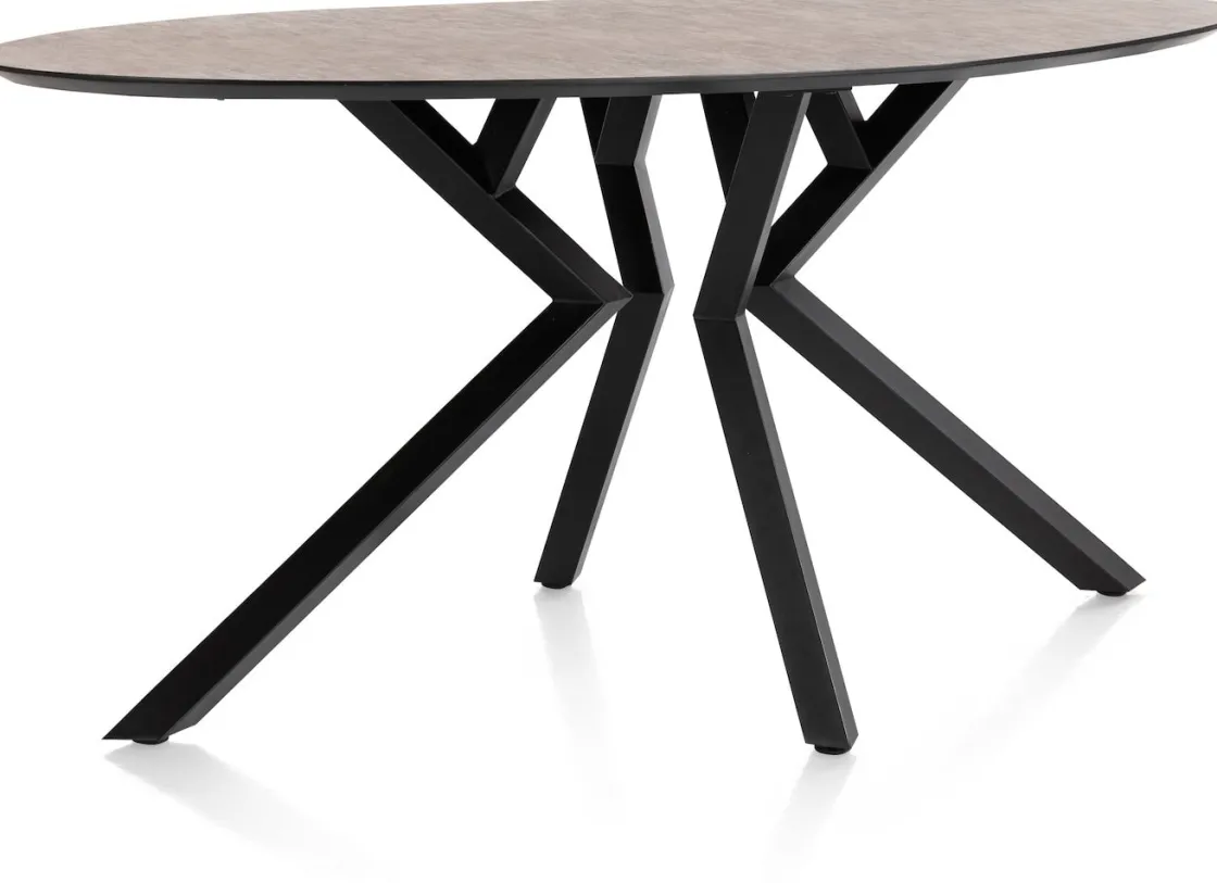 XOOON Masura ellipsvormige bartafel met zwarte metalen poot 180x100cm^ Bartafels|Tafelconfigurator