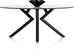 XOOON Masura ellipsvormige bartafel met zwarte metalen poot 220x105cm^ Bartafels|Tafelconfigurator