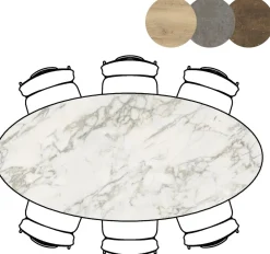 XOOON Masura ellipsvormige bartafel met zwarte metalen poot 220x105cm^ Bartafels|Tafelconfigurator