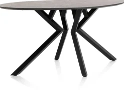 XOOON Masura ellipsvormige bartafel met zwarte metalen poot 180x100cm^ Bartafels|Tafelconfigurator