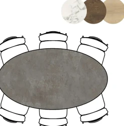 XOOON Masura ellipsvormige bartafel met zwarte metalen poot 180x100cm^ Bartafels|Tafelconfigurator