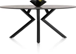 XOOON Masura ellipsvormige bartafel met zwarte metalen poot 220x105cm^ Bartafels|Tafelconfigurator