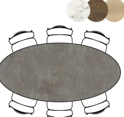 XOOON Masura ellipsvormige bartafel met zwarte metalen poot 220x105cm^ Bartafels|Tafelconfigurator