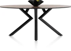 XOOON Masura ellipsvormige bartafel met zwarte metalen poot 220x105cm^ Bartafels|Tafelconfigurator