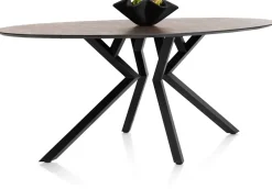 XOOON Masura ellipsvormige bartafel met zwarte metalen poot 220x105cm^ Bartafels|Tafelconfigurator
