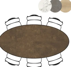 XOOON Masura ellipsvormige bartafel met zwarte metalen poot 220x105cm^ Bartafels|Tafelconfigurator
