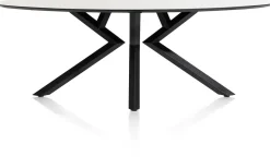 XOOON Masura ellipsvormige eettafel met zwarte metalen poot 220x105cm^ Tafelconfigurator|Eettafels