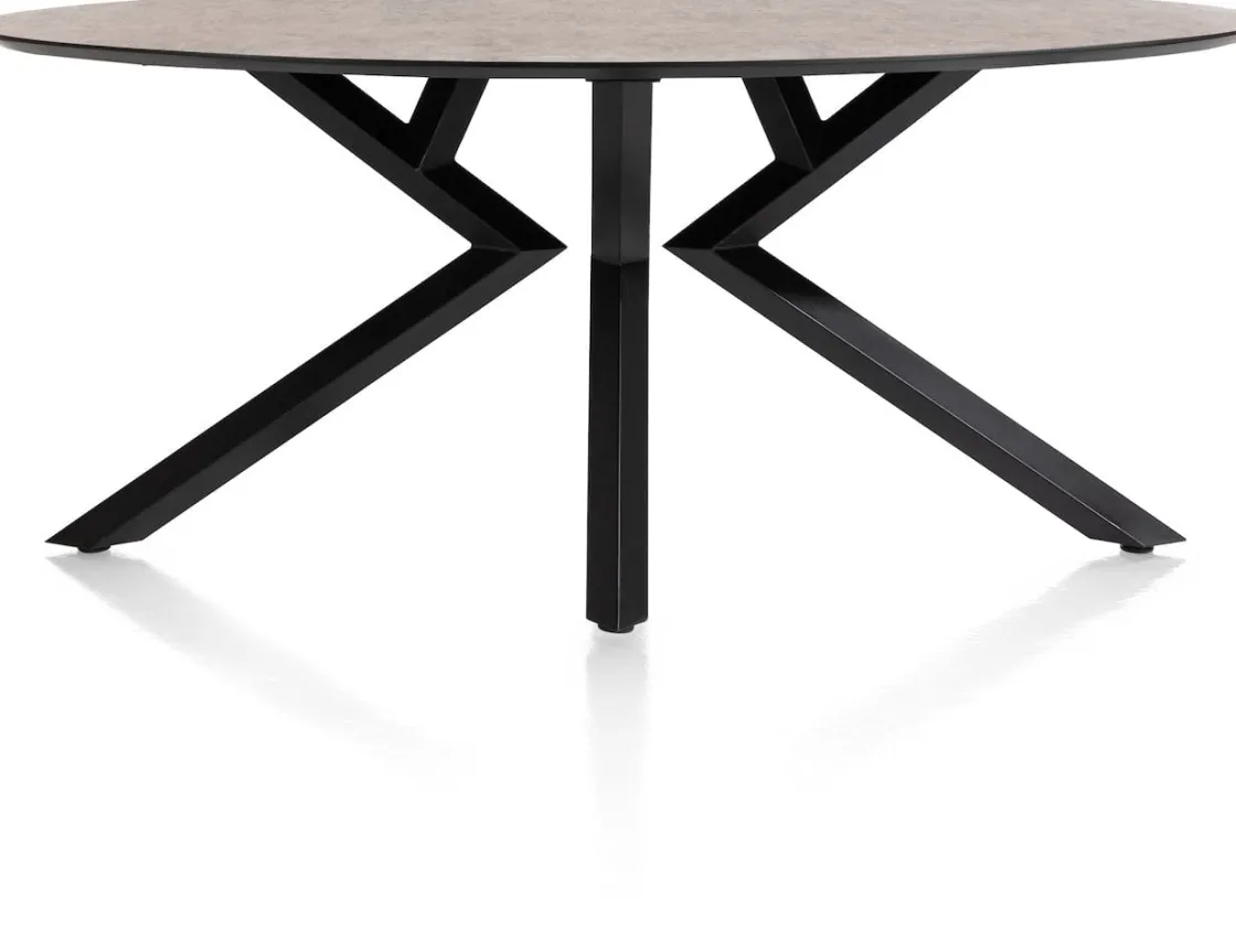 XOOON Masura ellipsvormige eettafel met zwarte metalen poot 180x100cm^ Tafelconfigurator|Eettafels