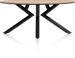 XOOON Masura ellipsvormige eettafel met zwarte metalen poot 180x100cm^ Tafelconfigurator|Eettafels
