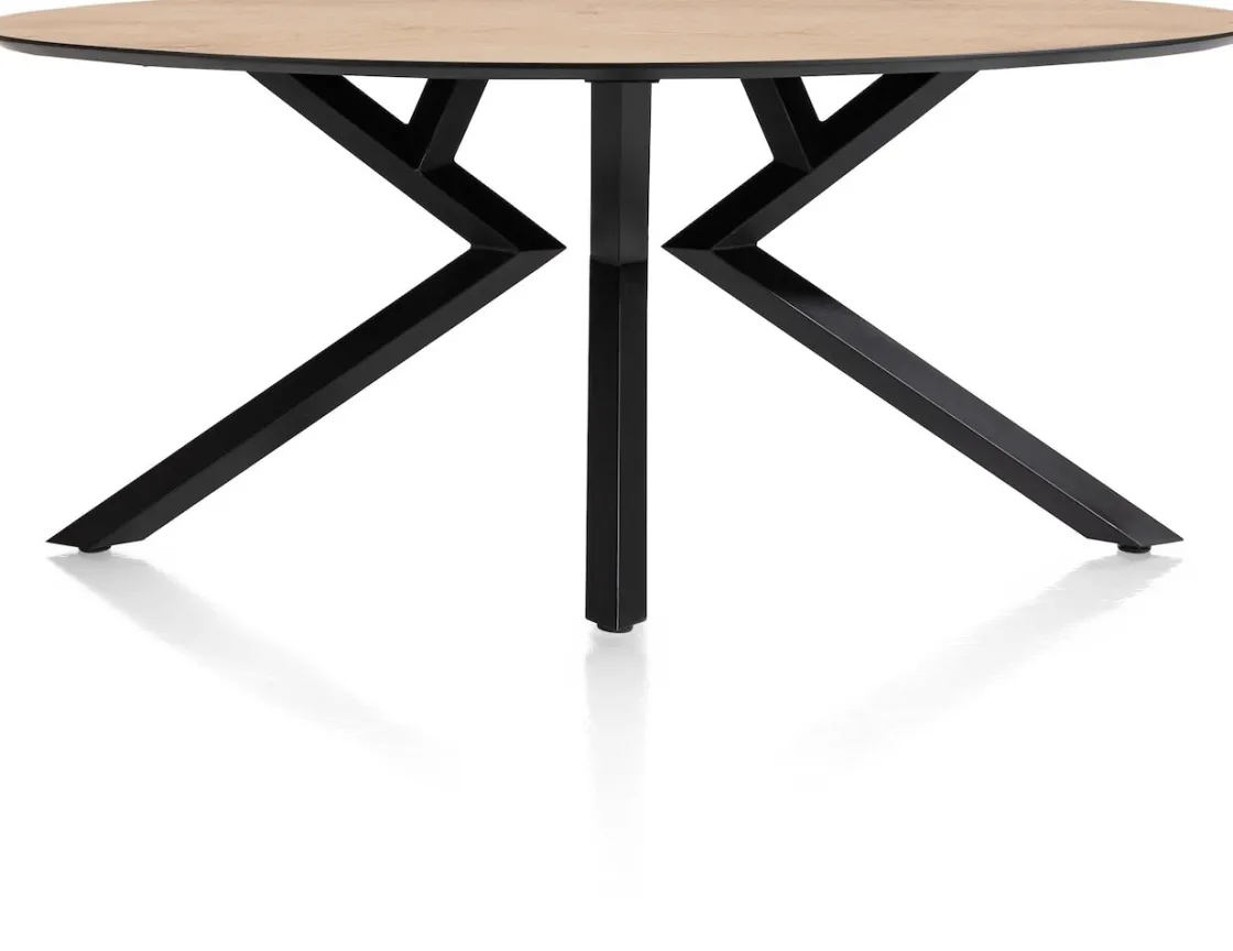 XOOON Masura ellipsvormige eettafel met zwarte metalen poot 180x100cm^ Tafelconfigurator|Eettafels