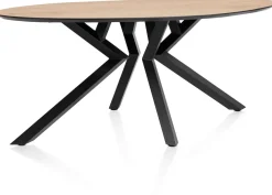XOOON Masura ellipsvormige eettafel met zwarte metalen poot 180x100cm^ Tafelconfigurator|Eettafels