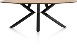 XOOON Masura ellipsvormige eettafel met zwarte metalen poot 220x105cm^ Tafelconfigurator|Eettafels