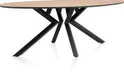 XOOON Masura ellipsvormige eettafel met zwarte metalen poot 220x105cm^ Tafelconfigurator|Eettafels