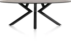 XOOON Masura ellipsvormige eettafel met zwarte metalen poot 220x105cm^ Tafelconfigurator|Eettafels
