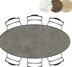 XOOON Masura ellipsvormige eettafel met zwarte metalen poot 220x105cm^ Tafelconfigurator|Eettafels