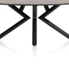 XOOON Masura ellipsvormige eettafel met zwarte metalen poot 180x100cm^ Tafelconfigurator|Eettafels