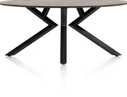 XOOON Masura ellipsvormige eettafel met zwarte metalen poot 180x100cm^ Tafelconfigurator|Eettafels