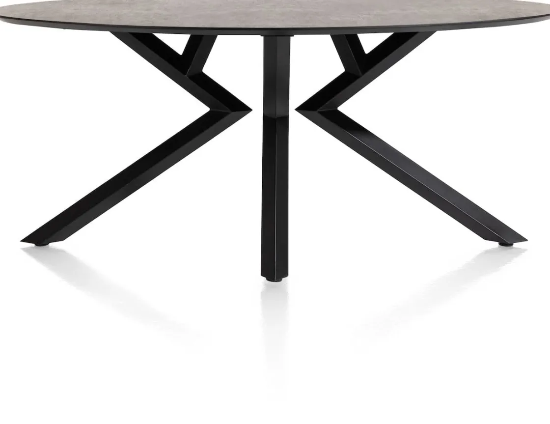XOOON Masura ellipsvormige eettafel met zwarte metalen poot 180x100cm^ Tafelconfigurator|Eettafels