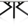 XOOON Masura ellipsvormige eettafel met zwarte metalen poot 180x100cm^ Tafelconfigurator|Eettafels