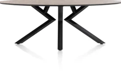 XOOON Masura ellipsvormige eettafel met zwarte metalen poot 220x105cm^ Tafelconfigurator|Eettafels