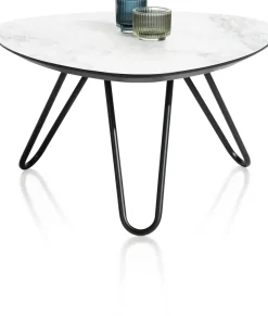 XOOON Masura hoge salontafel met zwart metalen poot 68x67,5cm^ Tafelconfigurator|Salontafels