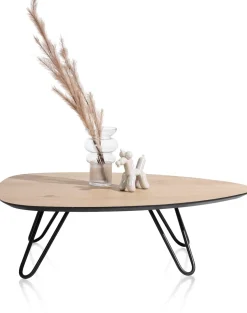 XOOON Masura lage salontafel met zwart metalen poot 110x88cm^ Tafelconfigurator|Salontafels