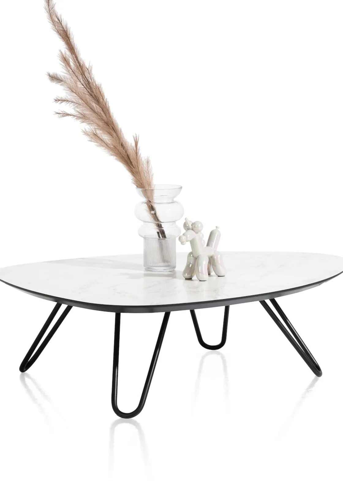XOOON Masura lage salontafel met zwart metalen poot 110x88cm^ Bijzettafel Sets|Salontafels
