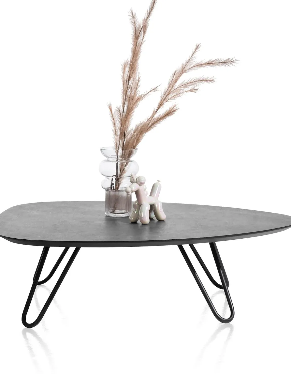 XOOON Masura lage salontafel met zwart metalen poot 110x88cm^ Tafelconfigurator|Salontafels