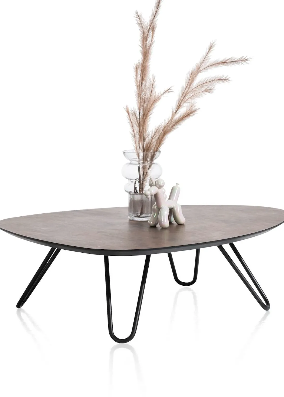 XOOON Masura lage salontafel met zwart metalen poot 110x88cm^ Tafelconfigurator|Salontafels
