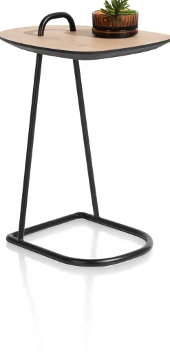 XOOON Masura laptoptafel met zwart metalen poot 55x48cm^ Tafelconfigurator|Bijzettafels