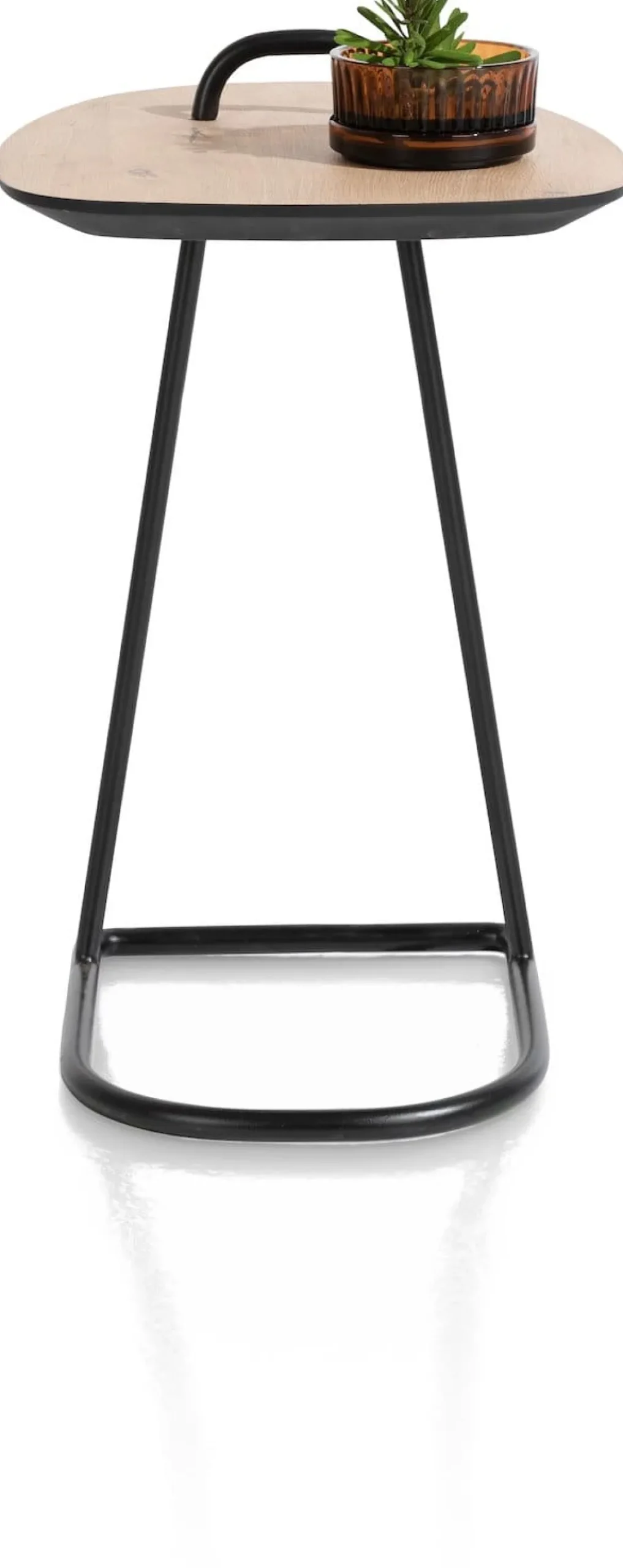 XOOON Masura laptoptafel met zwart metalen poot 55x48cm^ Tafelconfigurator|Bijzettafels