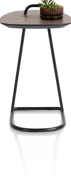 XOOON Masura laptoptafel met zwart metalen poot 55x48cm^ Tafelconfigurator|Bijzettafels