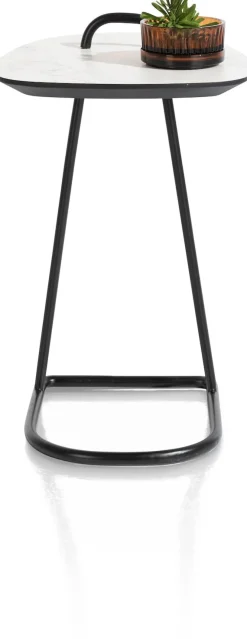 XOOON Masura laptoptafel met zwart metalen poot 55x48cm^ Tafelconfigurator|Bijzettafels