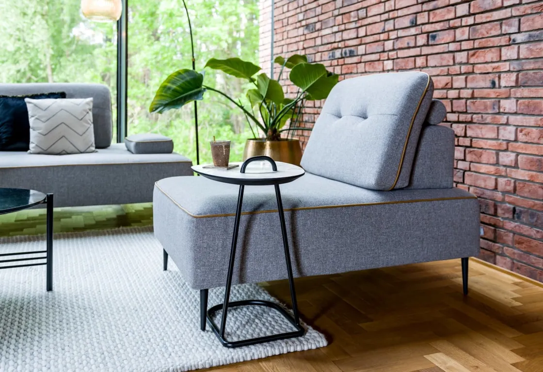 XOOON Masura laptoptafel met zwart metalen poot 55x48cm^ Tafelconfigurator|Bijzettafels