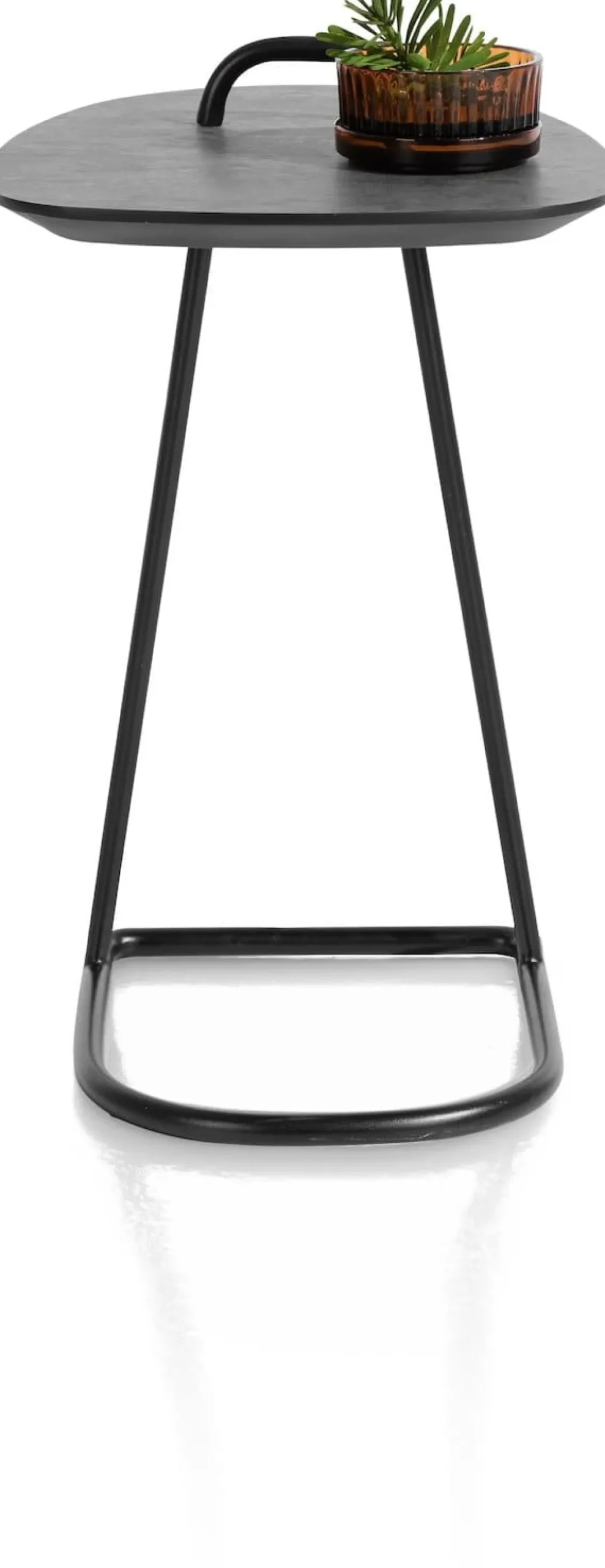 XOOON Masura laptoptafel met zwart metalen poot 55x48cm^ Tafelconfigurator|Bijzettafels